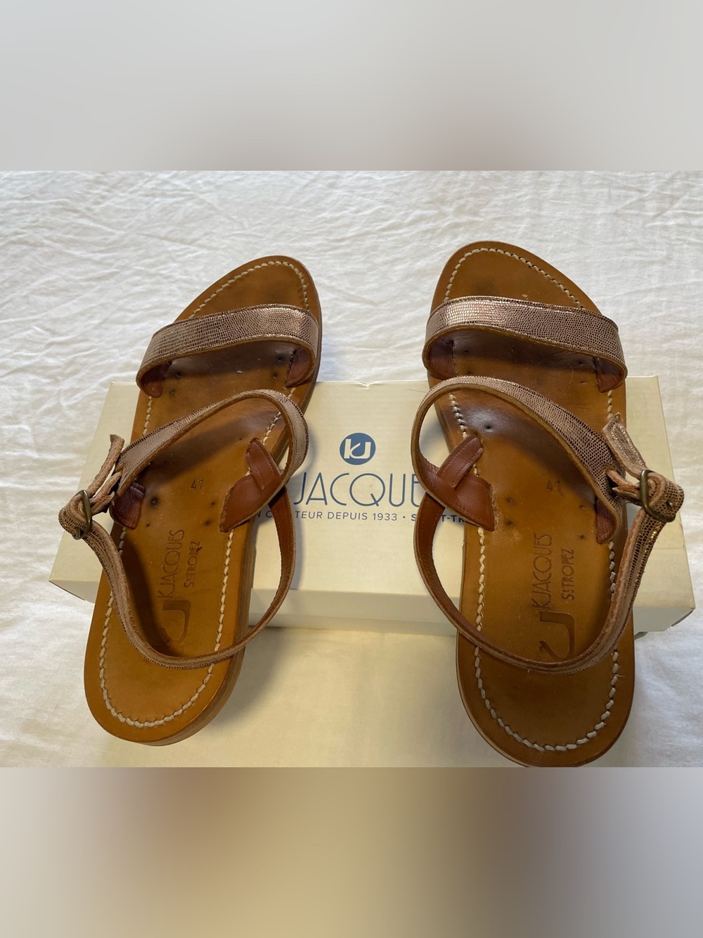 K.Jacques Saint-Tropez Disco Bronze Sandals EU 41